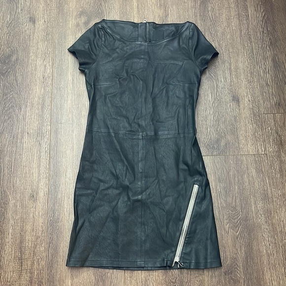 RtA Women's Black Zipped Leather Dress SZ. 4 - Picture 6 of 11